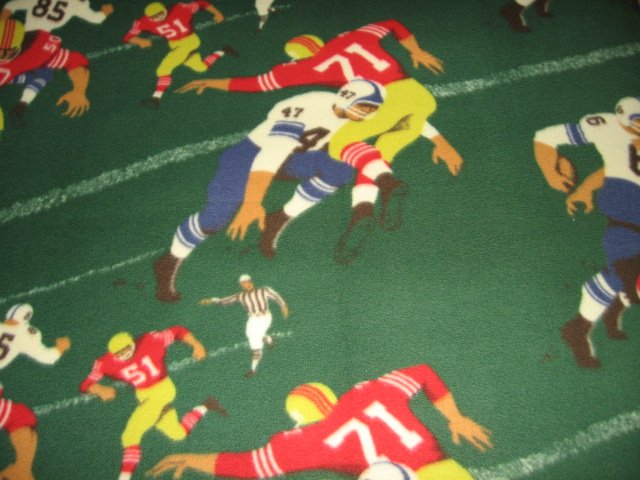 Image 1 of Football player number green fleece blanket rare