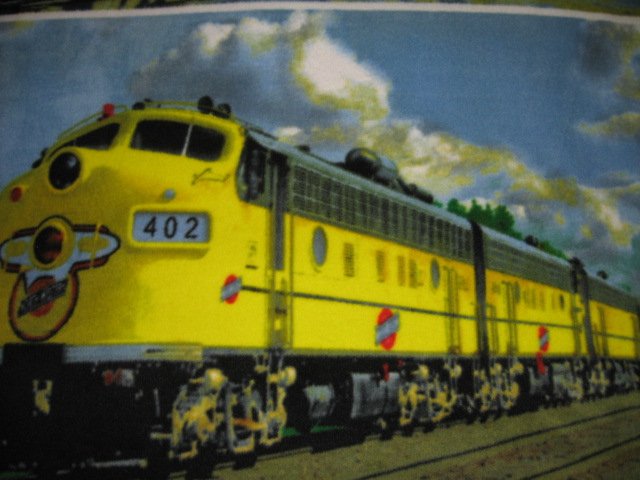 Image 1 of Train Historical Modern fleece blanket 50 X 36 inch RARE