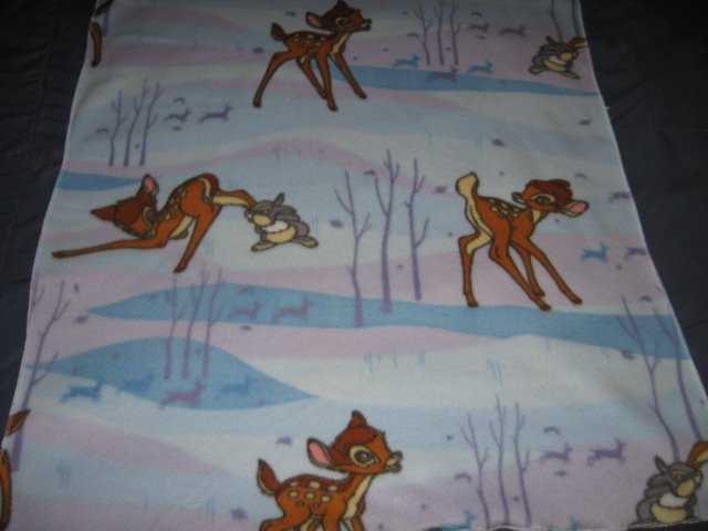 Image 0 of Thumper faun Bambi deer Disney fleece toddler blanket 28 inch by 36 inch