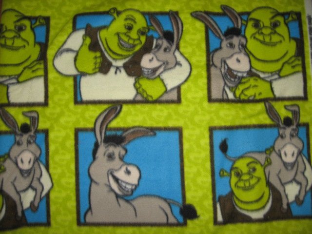 Shrek Donkey Fleece blanket 76 inch by 56 inch large bed size