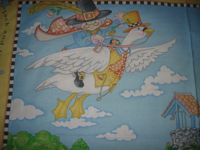 Image 2 of Nursery Rhyme mother goose mary Engelbreit child fabric panel to sew