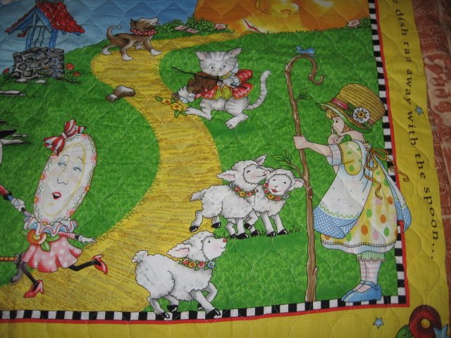 Image 1 of Nursery Rhyme mother goose mary Engelbreit crib quilt