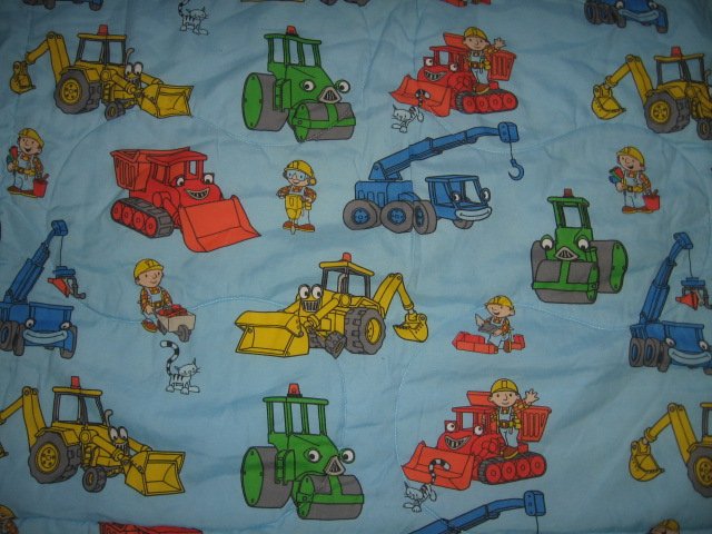 Image 2 of Bob the Builder toddler bedsize quilt out of print 