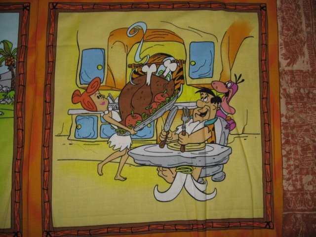 Image 2 of Flintstones family character Fabric Pillow Panel set of four
