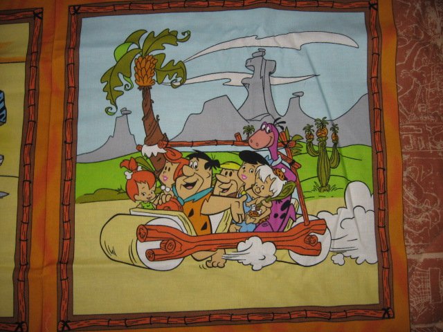 Image 3 of Flintstones family character Fabric Pillow Panel set of four