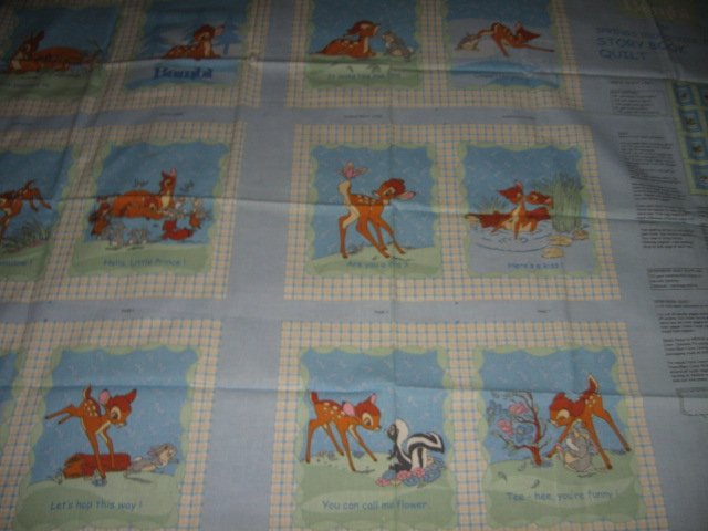 Image 1 of Disney Bambi deer faun Soft Book fabric Panel to sew /