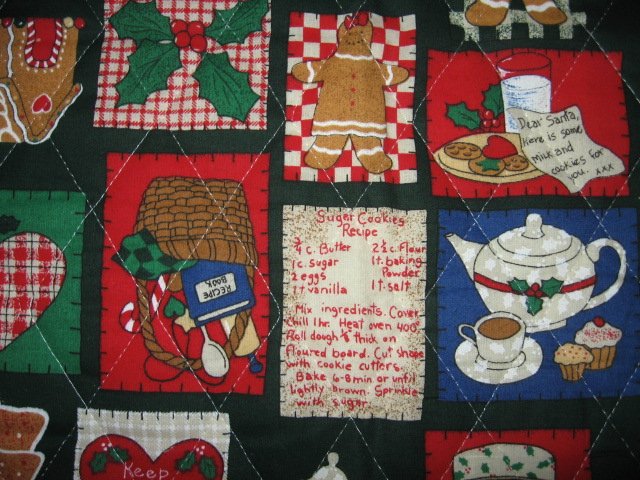 gingerbread man Christmas square on quilted double fabric