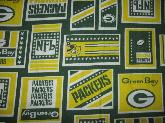 Green Bay Packers ball NFL logo fabric fat quarter  approx 18x21 inch 