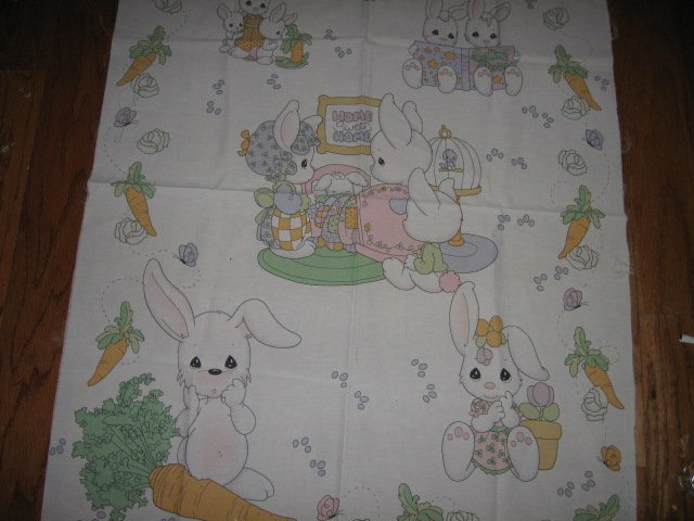 home sweet home books carrot bunny Precious Moments Fabric panel to sew  