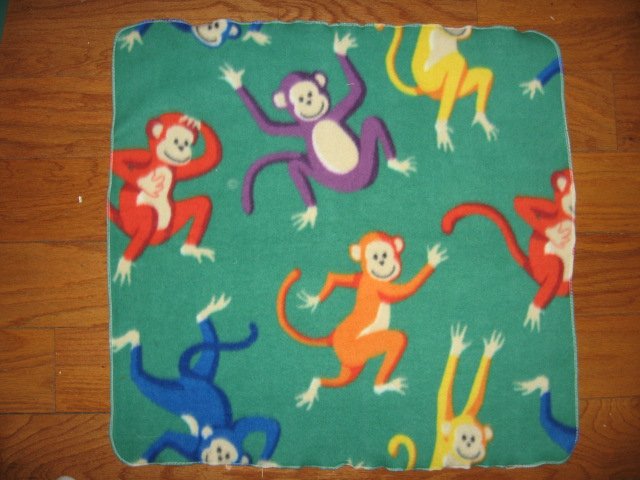 Image 0 of monkey toddler blanket jungle animal soft green car seat warmth fleece      