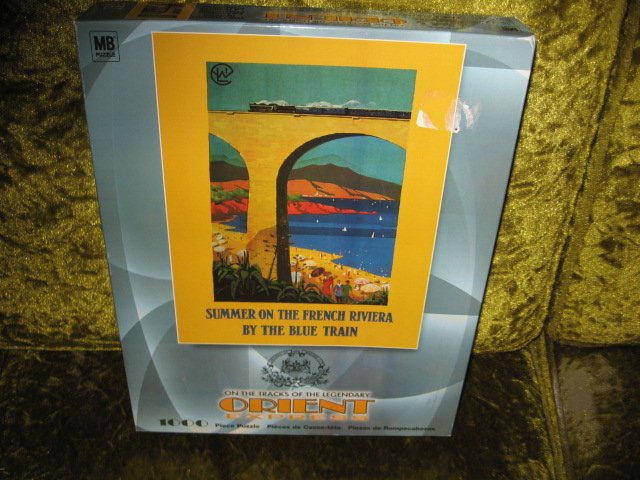 Image 0 of French Riviera Summer Orient Express 1000 piece puzzle 20 X 26 inch  