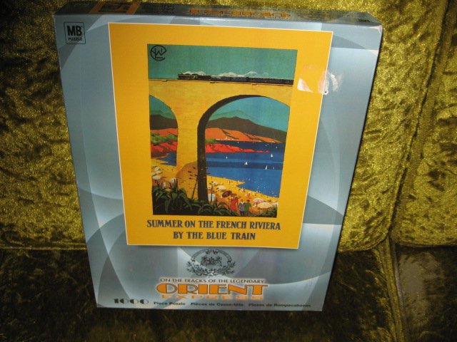 Image 1 of French Riviera Summer Orient Express 1000 piece puzzle 20 X 26 inch  