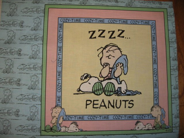 Image 0 of Snoopy Linus Peanuts  Fabric  Pillow Panel to sew pink