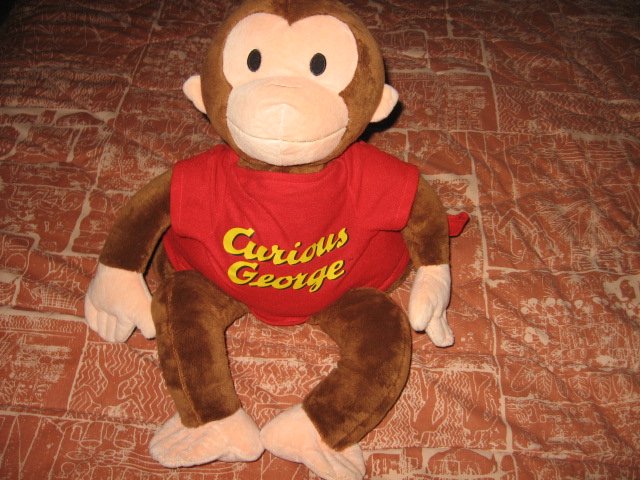Image 0 of Curious George Stuffed 23 inch Doll & Blanket Zoobies 70th Anniversary