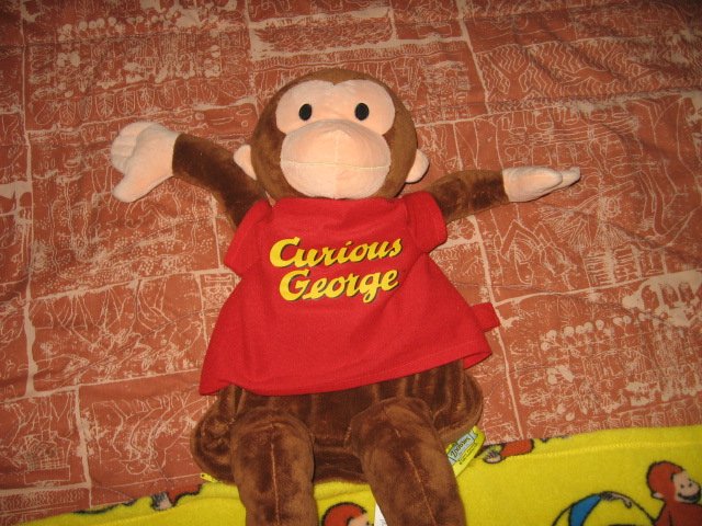 Image 3 of Curious George Stuffed 23 inch Doll & Blanket Zoobies 70th Anniversary