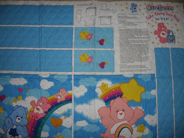 Care Bears Rainbow Take Along Tote Bag quilt fabric you sew directions      