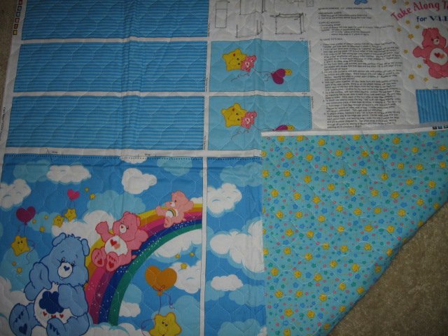 Image 1 of Care Bears Rainbow Take Along Tote Bag quilt fabric you sew directions      