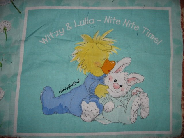 Suzy's Zoo Witzy Lulla Nite Nite Time Pillow Panel Licensed fabric  to sew