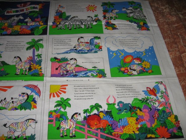 Image 1 of Rainbow Zebra  exquisite colorful child fabric soft book to sew teacher