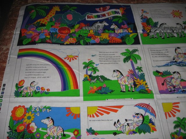 Image 2 of Rainbow Zebra  exquisite colorful child fabric soft book to sew teacher