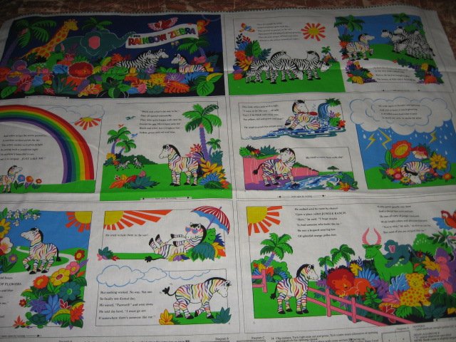 Image 3 of Rainbow Zebra  exquisite colorful child fabric soft book to sew teacher