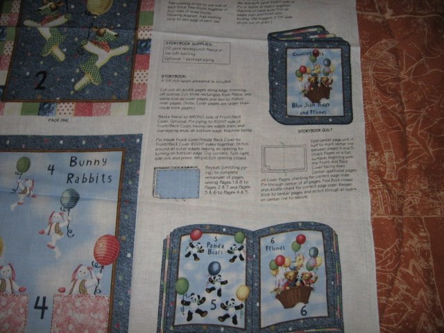 Image 1 of Blue Jean Teddy Counting Storybook or quilt to sew 