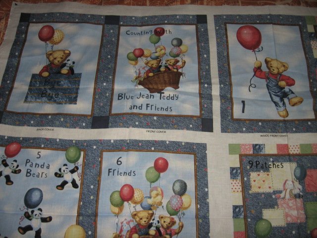 Image 2 of Blue Jean Teddy Counting Storybook or quilt to sew 