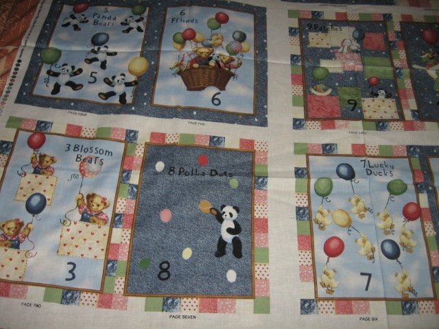 Image 3 of Blue Jean Teddy Counting Storybook or quilt to sew 