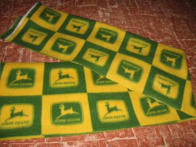 John Deere logo adult fleece scarf