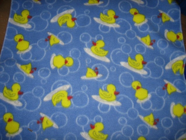 Image 0 of rubber ducks bath bubbles Fleece blanket very soft handmade /