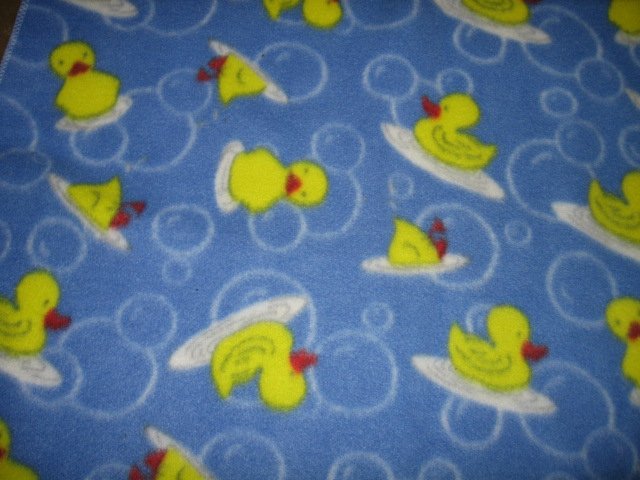 Image 1 of rubber ducks bath bubbles Fleece blanket very soft handmade /