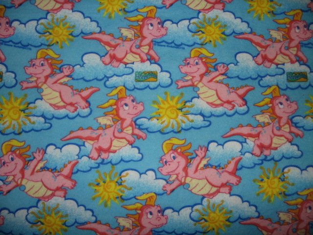 Cassie dragon tales Flannel Fabric Rare by the yard