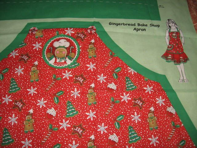 Image 0 of Gingerbread bake shop christmas apron flounce to sew