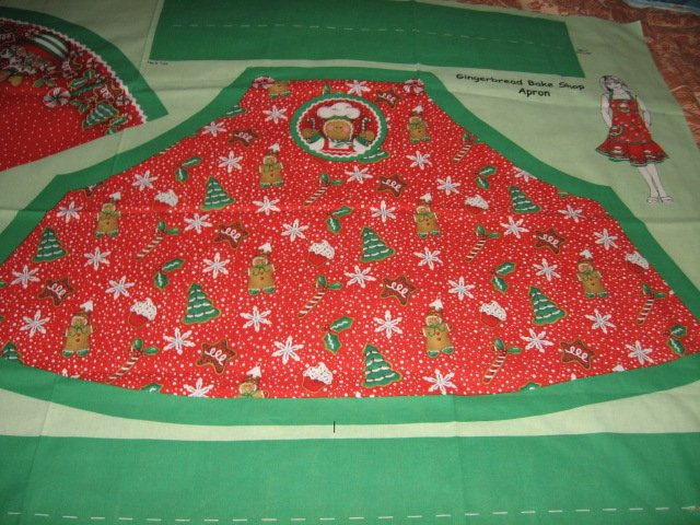 Image 1 of Gingerbread bake shop christmas apron flounce to sew
