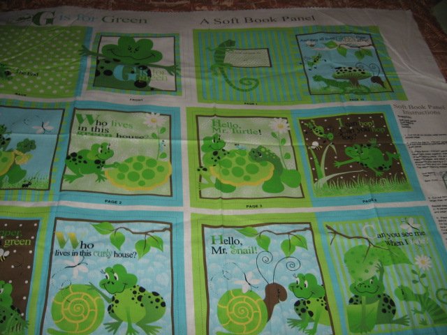 G is for green child soft book reader to sew 