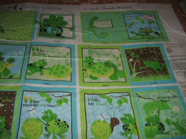 G is for green child soft book reader to sew 