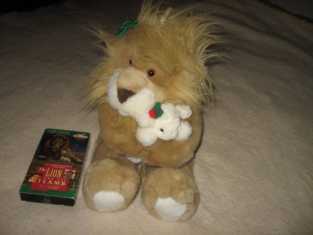 Lion lamb vcr movie and lion doll 15 inch