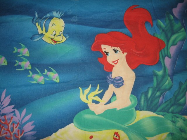 Little mermaid  with ocean friends 100% cotton Wall Panel to sew