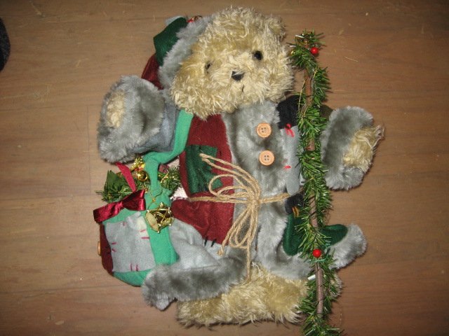 Image 1 of Teddy bear Christmas decoration presents jacket hat 16 inches