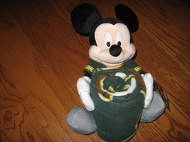 Green Bay NFL Packers Disney Mickey Mouse doll and blanket combo new tag rare