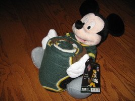 Image 1 of Green Bay NFL Packers Disney Mickey Mouse doll and blanket combo new tag rare