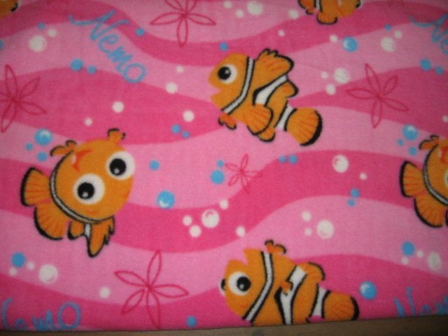 Image 0 of Nemo fish sea ocean pink fleece child blanket 29 x36 inches