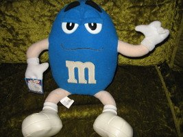 M&M Plush Character Doll Blue 14 inch w/Hang Strap 2001