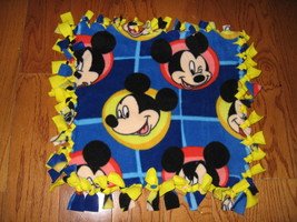 Disney Mickey Mouse double sided fleece hand tied blanket 18 x 18 lovey