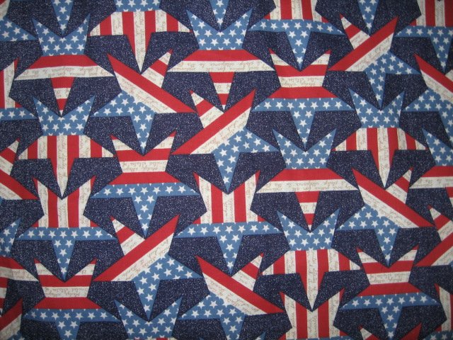 stars and stripes colorful fabric 42 inch square