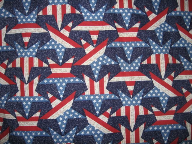 Image 0 of stars and stripes colorful fabric 42 inch square