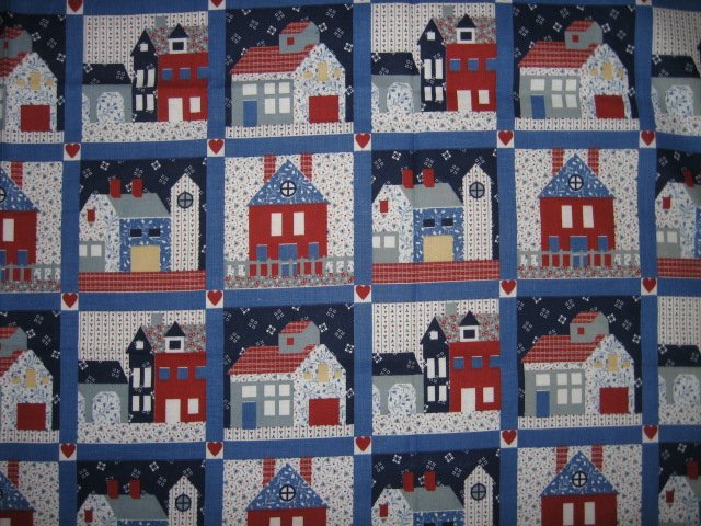 Image 0 of house houses cute fat quarter fabric  