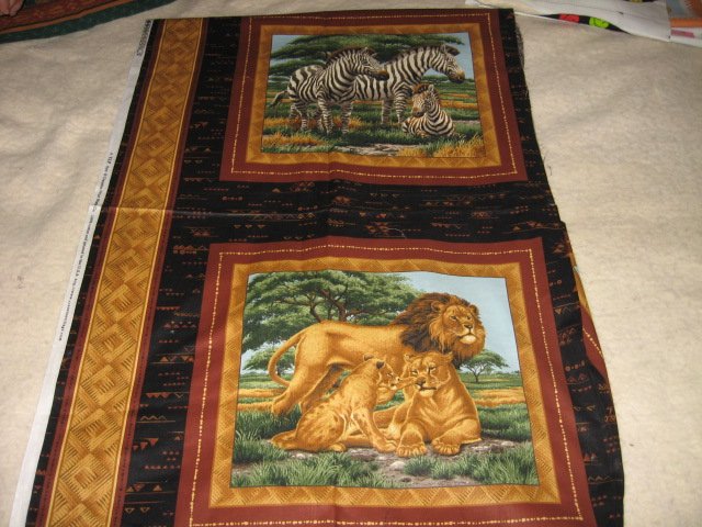 Image 0 of lion zebra jungle set of two pillow panels 16 inch by 14 inch 