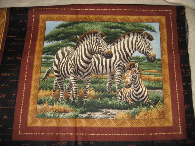 Image 1 of lion zebra jungle set of two pillow panels 16 inch by 14 inch 