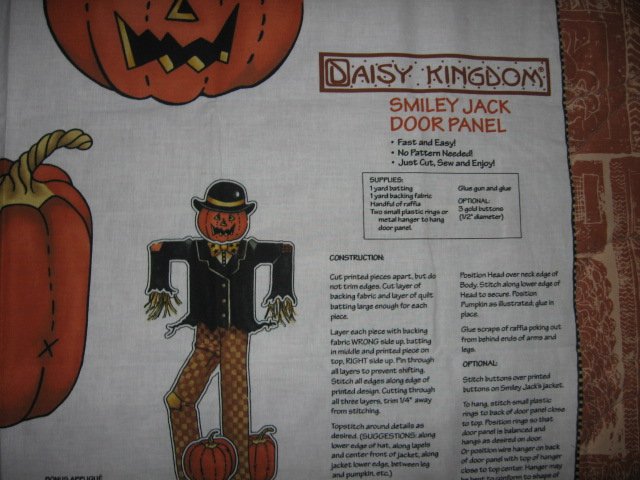 Image 1 of Smiley Jack Daisy Kingdom Pumpkin Head Door Panel Holloween